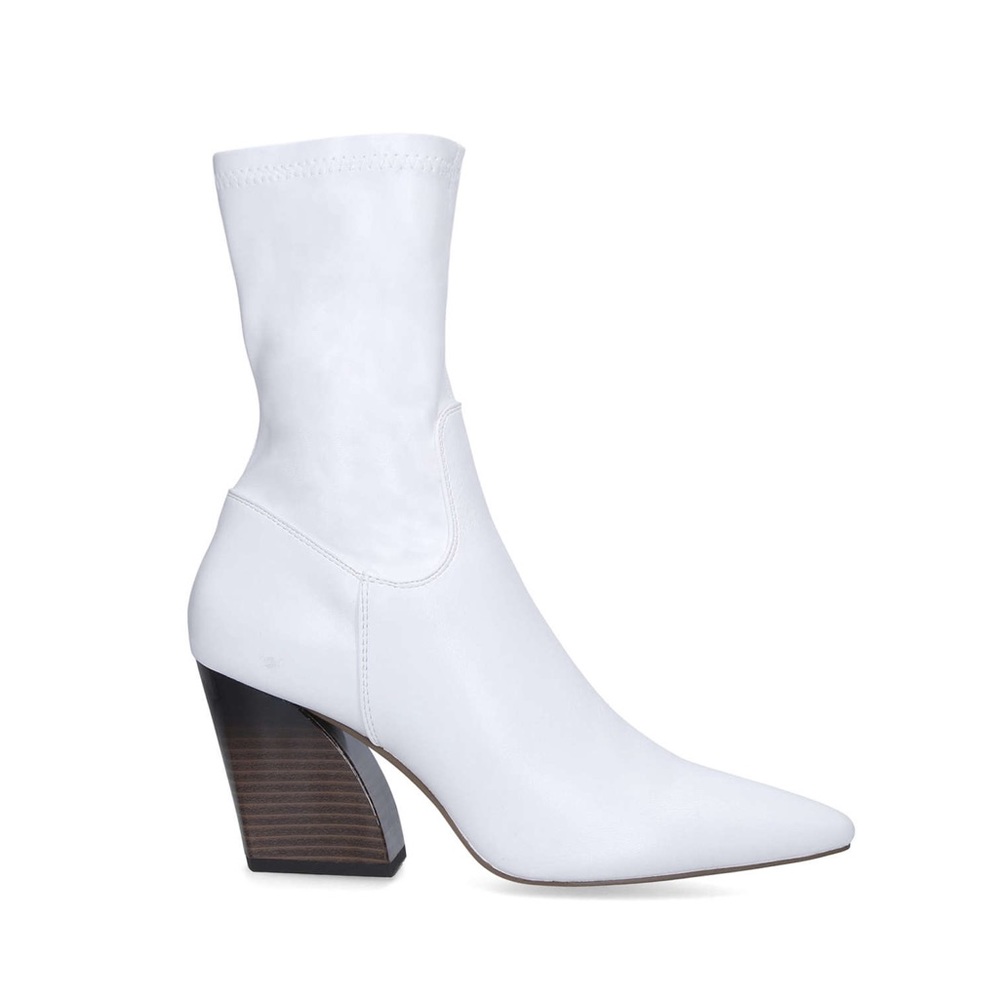 White heeled asos boots